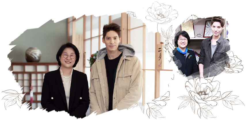 세종학당재단 이해영 이사장과 파비앙이 다시 만났다. 이해영 이사장이 이화여대 언어교육원장 재직 당시 파비앙은 이화여대 언어교육원 학생이였다.